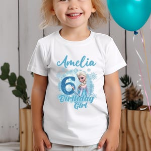 Custom Frozen Birthday Shirt, Disney Frozen Shirt, Elsa Birthday Shirt, Custom Birthday Shirt, Custom Elsa Shirt, Family Birthday Shirt image 3