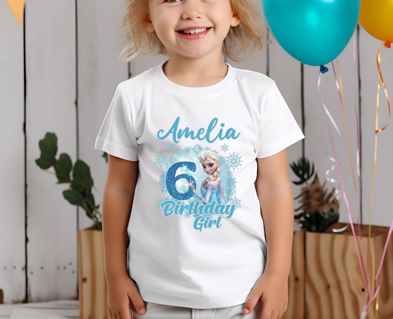 Custom Frozen Birthday Shirt, Disney Frozen Shirt, Elsa Birthday Shirt, Custom Birthday Shirt, Custom Elsa Shirt, Family Birthday Shirt image 3