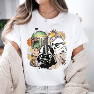 Floral Darth Vader Shirt, Star Wars Flowers Tee, Galaxy’s Edge T-Shirt, Hollywood Studios Shirt, Funny Star Wars Gift, Disney Girl Shirt
