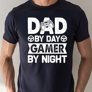 Dad By Day Gamer By Night Shirt, Dad Level Unlocked Gamer Shirt, Retro Gaming Gift, Father&#39;s Day Gift, Funny Daddy Gamer Tee, Gamer Dad Tee