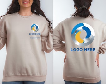 Custom Company Logo Matching Sweatshirt, Personalized Text Sweatshirt, Custom Front and Back Print Sweatshirt, Custom Team Shirt, Custom