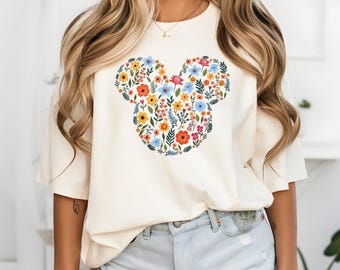 Flower Mickey T-Shirt | Disney Garden Festival Tee | Mickey Floral Shirt | Floral Disney Shirt | Gardener Gift