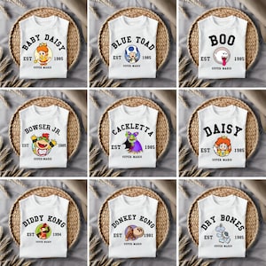 Super Mario Family Shirt | Super Mario Character Shirt | Super Mario Birthday Party Tee | Mario & Friends Party Tee | Super Mario Apparel image 2