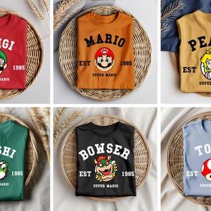 Super Mario Family Shirt | Super Mario Character Shirt | Super Mario Birthday Party Tee | Mario & Friends Party Tee | Super Mario Apparel