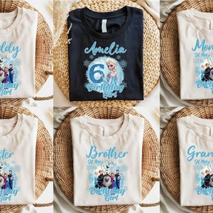 Custom Frozen Birthday Shirt, Disney Frozen Shirt, Elsa Birthday Shirt, Custom Birthday Shirt, Custom Elsa Shirt, Family Birthday Shirt image 2
