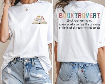 Booktrovert T-Shirt, Funny Book Definition Shirt, Nerdy Bookworm Tee, Teacher Gift Shirt, Librarian Outfit, Bookish Reader Shirt