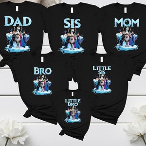 Camiseta a juego para la familia Frozen, camiseta Frozen para mamá y papá, camiseta familiar Frozen, personajes Frozen, camiseta familiar Frozen, camiseta a juego Disney Frozen imagen 3