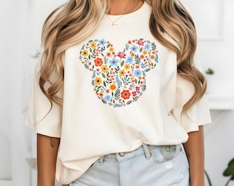 Flower Mickey T-Shirt | Disney Garden Festival Tee | Mickey Floral Shirt | Floral Disney Shirt | Gardener Gift