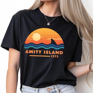 Amity Island Swim Team Shirt – Funny Jaws Movie T-Shirt, Great White Shark Tee, Amity Island Beach Shirt, Retro Swim Team Shirt, Ocean Lover
