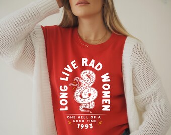 Longue vie Rad pour femmes - Chemise bohème serpent - T-shirt en coton d'inspiration vintage -