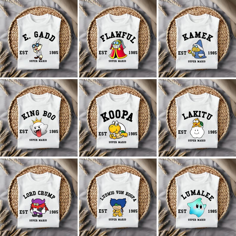 Super Mario Family Shirt | Super Mario Character Shirt | Super Mario Birthday Party Tee | Mario & Friends Party Tee | Super Mario Apparel image 3