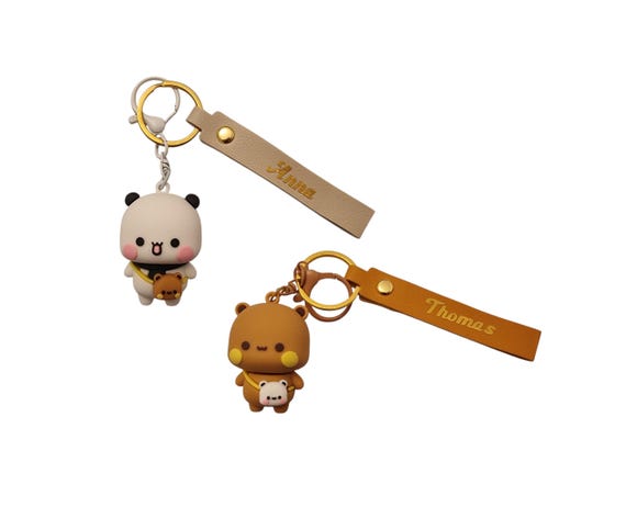 Bubu Dudu, Gift 3D Keychain, Personalised, Couple Present, Gift for friends. Pair of keychains.
