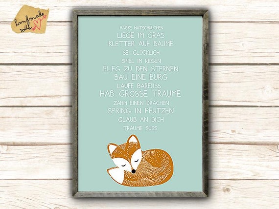 A3 Poster Have Big Dreams With Fox Etsy