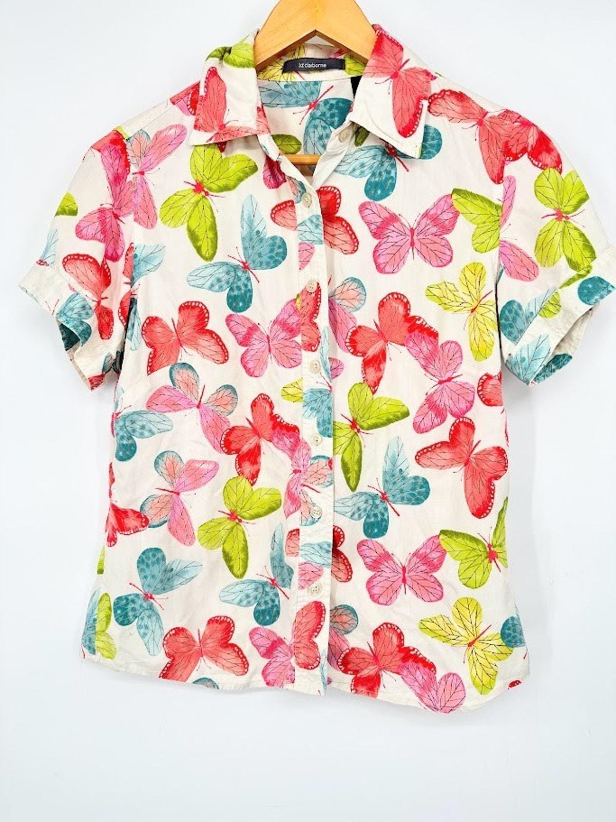 Chemise Liz Claiborne Fleurie Rose Manches Longues - Taille M, Neuve Avec étiquettes