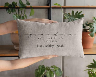 Personalized Grandma Pillow, Custom Pillow, Grandkids Names Pillow, Gift for Grandma, Personalized Grandma Gift, Mothers Day Gift Idea