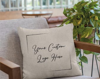 Logo Pillow, Custom Logo Pillow, Office Decor Pillow, Company Pillow, Personalize Pillow Covers, Custom Pillows, Company Logo Pillow