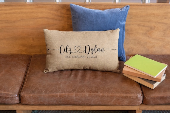 Personalized Pillow, Personalize Pillow, Custom Pillow Case, Custom Pillow, Anniversary Gift, Wedding Gift, Couple Pillow, Name Pillow Cover