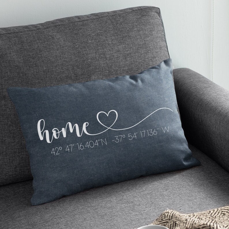 Home Coordinates Pillow, Coordinates Pillow Case, Personalize Pillows, New Home Gift, Custom Pillow Cases, House Warming Gift, Custom Pillow immagine 6