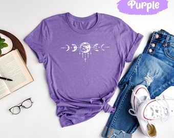 Phases of Moon Shirt, Crescent Moon, Space T Shirt, Full Moon Tee, Galaxy T-Shirt, Night Sky, Celestial Shirts, Moon Lover Gift, Moon Gifts