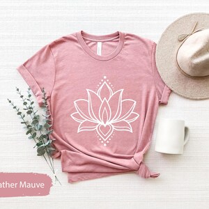 Lotus Flower T-Shirt, Botanical Shirt, Yoga Shirt, Namaste Shirt, Mandala Shirt, Yoga Teacher Gift, Yoga Lover Shirt, Yogi Gifts image 4