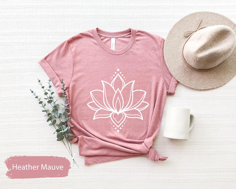 Lotus Flower T-Shirt, Botanical Shirt, Yoga Shirt, Namaste Shirt, Mandala Shirt, Yoga Teacher Gift, Yoga Lover Shirt, Yogi Gifts image 4
