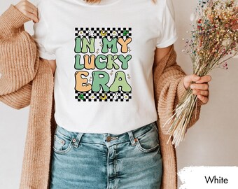 My Lucky Era Shirt, Retro St Patricks Day Graphic Tee, Lucky Aesthetic T Shirt, St Patricks Day Shirt, Cute Clover Tshirt, Irish Day