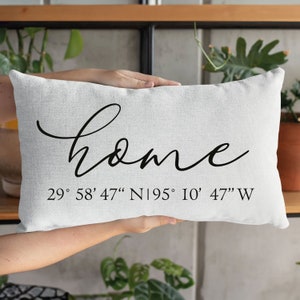 Home Latitude Longitude Pillow, Coordinates Pillow, Address Pillow, Custom Address Pillow, House Warming Gift, New Home Gift, Home Pillow