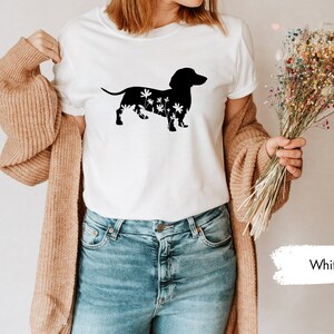 Floral Dachshund Wiener Dog Shirt, Dachshund Shirt, Dachshund Gift, Dachshund Lover Gift, Dachshund Dog Shirt, Wiener Dog Shirt image 4