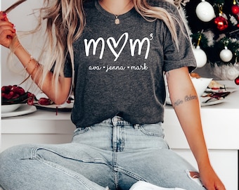 Mom Of 3 Shirt, Mom Of 3 Gift, Custom Mom Shirt, Christmas Gift, Mom Gift, Gift For Mom, Mama TShirt, Gift For Mama, Mothers Day Gift