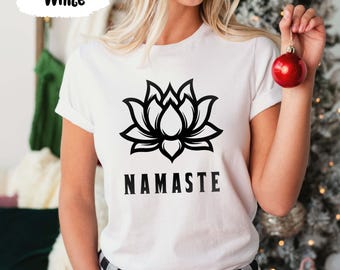 Lotus Flower Tshirts, Namaste Shirt, Botanical Shirts, Yoga Teacher Tees, Yogi Tee, Spiritual Gifts, Gift for Meditation, Mandala T-Shirts