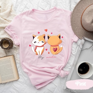 Cat Shirts, Cute Cat T Shirt, Lovely Cat T-Shirts, Gift for Cat Lovers, Cat Mom Shirt, Cat Dad Tshirt, Cat Lover Gifts, Cat Owner Tshirts