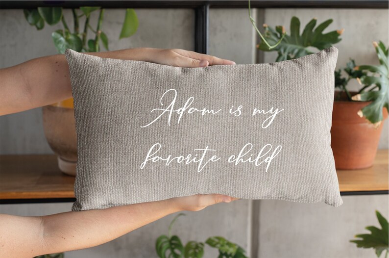 Favorite Child Pillow, Funny Mom Pillow, Humorous Mothers Day, Funny Mothers Day Gift, Funny Mom Gift, Gift for Mom, Personalized Pillow image 3