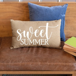 Personalize Outdoor Pillow, Outdoor Pillow, Sweet Summer Pillow, Outdoor Pillow Cover, Custom Burlap Pillow, Outdoor Kissen