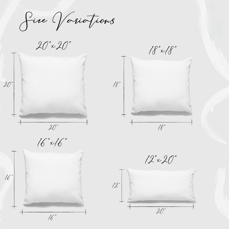 a pillow size guide for a pillow