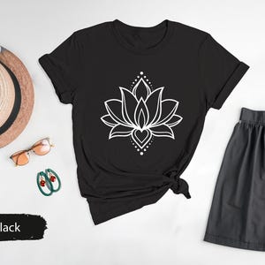 Lotus Flower T-Shirt, Botanical Shirt, Yoga Shirt, Namaste Shirt, Mandala Shirt, Yoga Teacher Gift, Yoga Lover Shirt, Yogi Gifts image 5