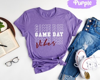 Camiseta Game Day Vibes, camiseta Game Day, regalo Match Day, camiseta de fútbol, mamá del fútbol, camisetas de animadoras, camiseta de mamá animadora, camiseta de baloncesto