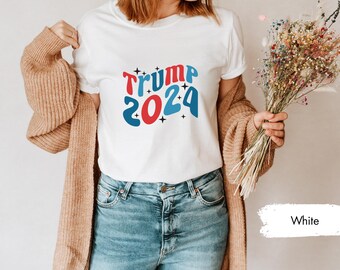 Camiseta de Donald Trump para las elecciones de 2024, camiseta de Trump 2024 para mujer, Trump para presidente, camiseta estadounidense, camiseta de regalo para simpatizantes de Trump, elecciones de EE. UU.