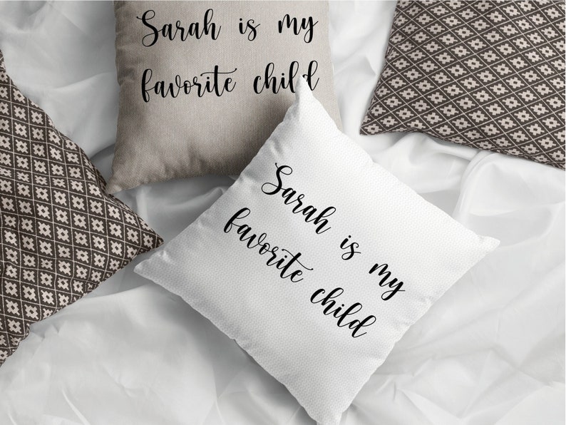 Favorite Child Pillow, Funny Mom Pillow, Humorous Mothers Day, Funny Mothers Day Gift, Funny Mom Gift, Gift for Mom, Personalized Pillow image 4