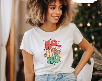 Ho Ho Ho Shirt with Santa, Ho, Vintage Santa, Retro Christmas, Merry Christmas Tee, Santa Shirts, Winter Shirt, Cute Christmas Shirt