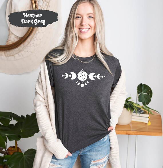 Fases de la luna, camiseta del espacio, camiseta de media luna