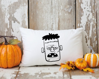 Frankenstein Pillow, Halloween Pillow, Fall Outdoor Pillow, Spooky Decor Pillow, Victor Frankestein Pillow, Halloween Decoration, Fall Decor