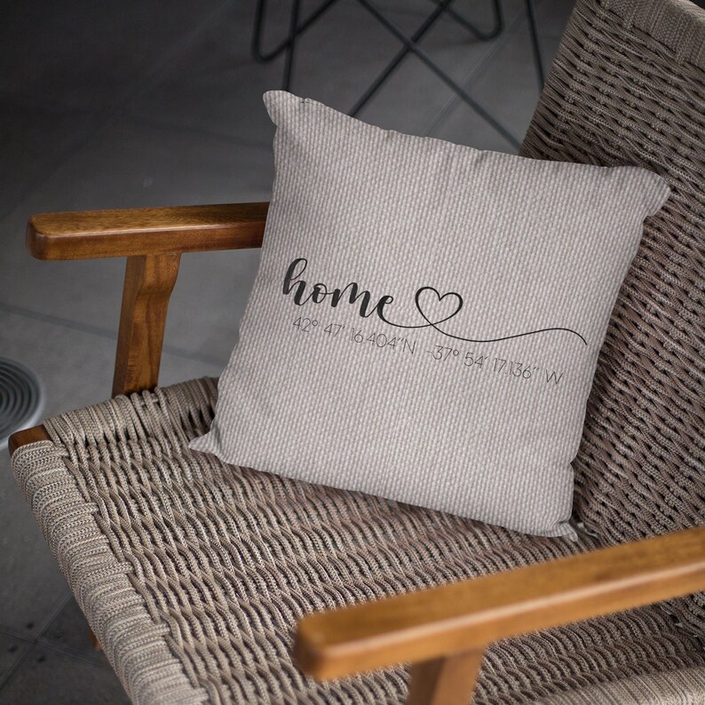 Home Coordinates Pillow, Coordinates Pillow Case, Personalize Pillows, New Home Gift, Custom Pillow Cases, House Warming Gift, Custom Pillow immagine 4