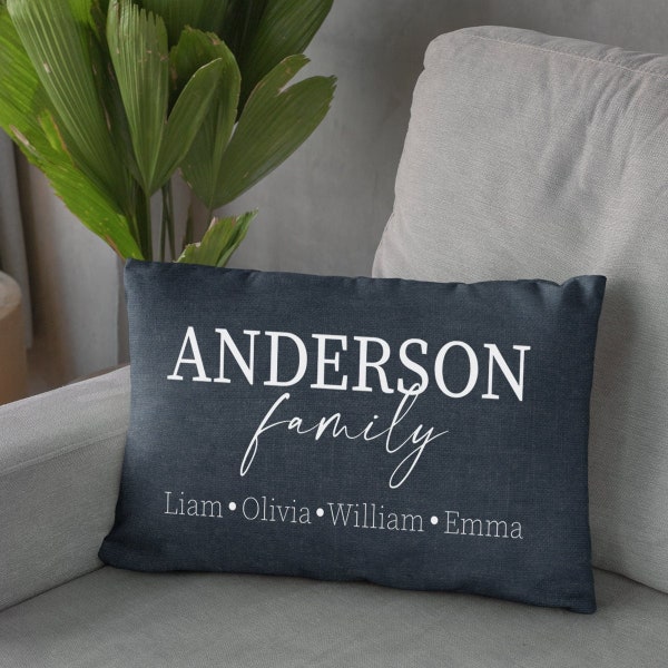 Custom Pillow Covers, Personalize Family Pillow, Family Pillow Cases, Last Name Pillow, Family Names Pillow, Family Gifts, Housewarming Gift