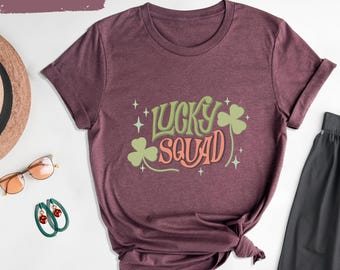 Lucky Squad T-Shirt, St Patricks Day Group Shirt, Shamrock Graphic Tee, St Paddys Party Shirt, Funny Lucky Shirt, Matching Festival Tees