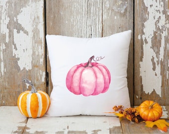Pink Pumpkin Pillow Cover, Fall Farmhouse Decor