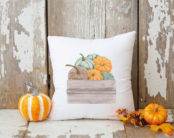 Fall Pillow Cover, Pumpkin Pillow Cover, Fall Decor, Watercolor Pumpkin Throw Pillow, Fall Decoration, Farmhouse Decor, Thanksgiving Pillow
