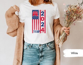 Republican Elephant Tee, Trump 2024 T-shirt, American Flag Shirt, USA Flag Shirt, 2024 President Election Tee, Republican Party Shirts