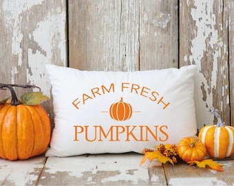Farm Fresh Pumpkin Pillow, Pumpkin Pillow, Fall Decor, Autumn Throw Pillow, Fall Farmhouse Pillow, Autumn Decor, Thanksgiving Decor, Fall