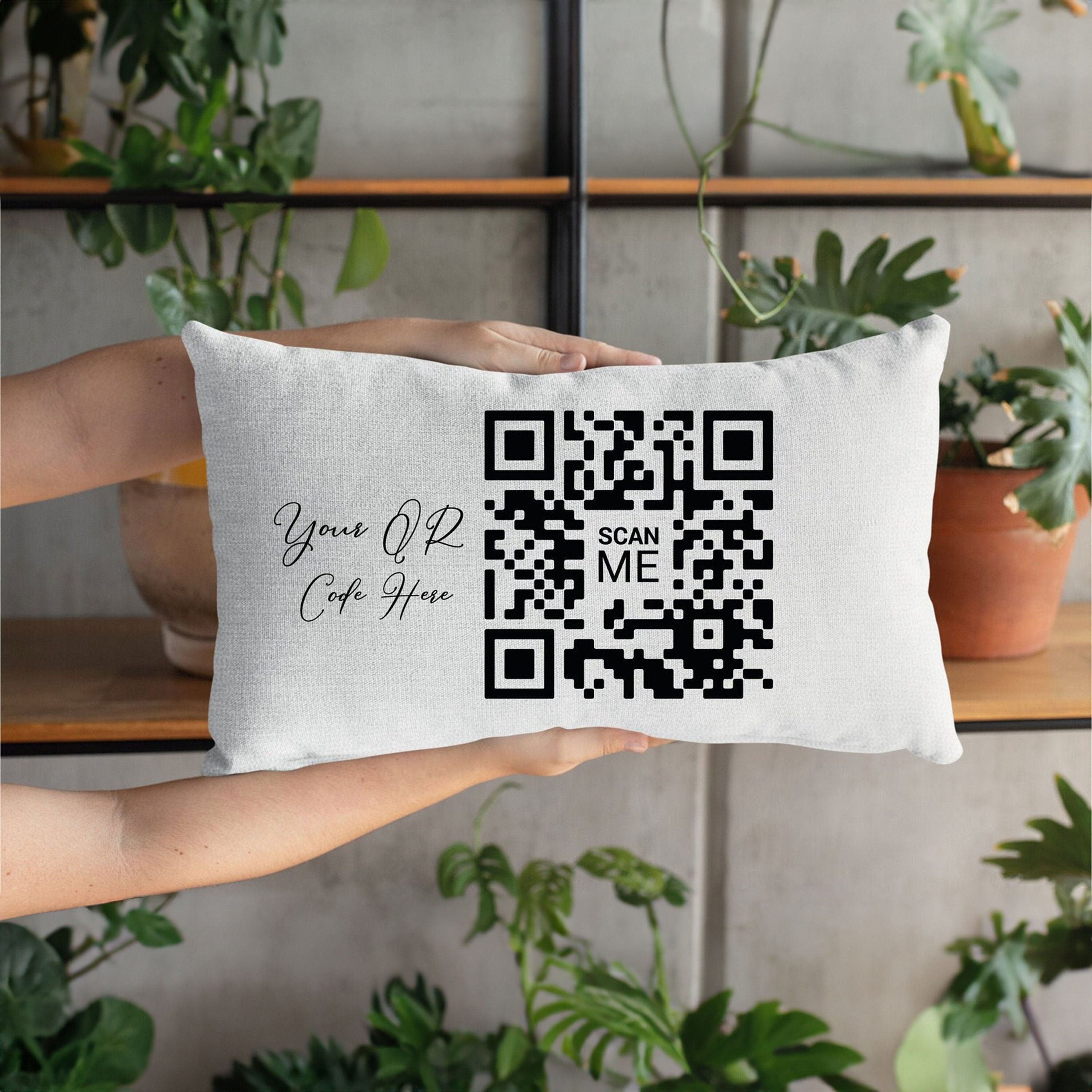 Personnaliser l'oreiller, Oreiller QR code, Taie d'oreiller de bureau, Oreiller lombaire personnalisé, Oreillers personnalisés, Oreiller d'entreprise,
