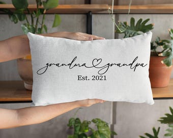 Grandma And Grandpa Pillows, Baby Announcement Pillow, New Grandparent Gift, New Baby Gift, Pregnancy Reveal, Grandma Pillow, Grandpa Pillow